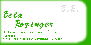 bela rozinger business card